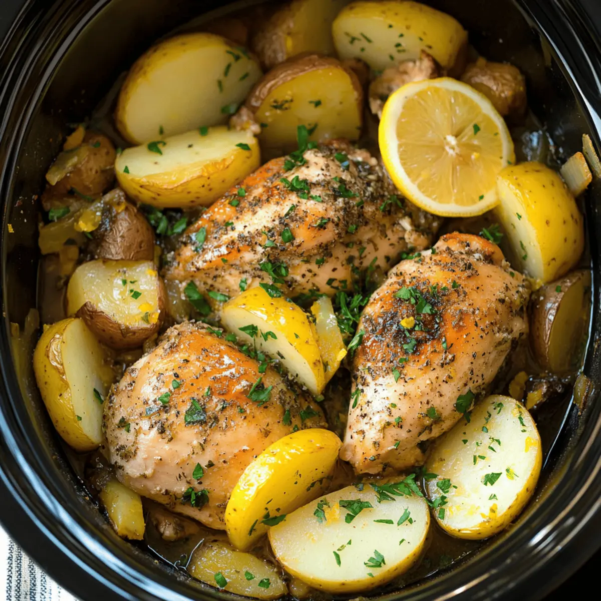 Crockpot Lemon Chicken & Potatoes: A Greek-Inspired Comfort Dish