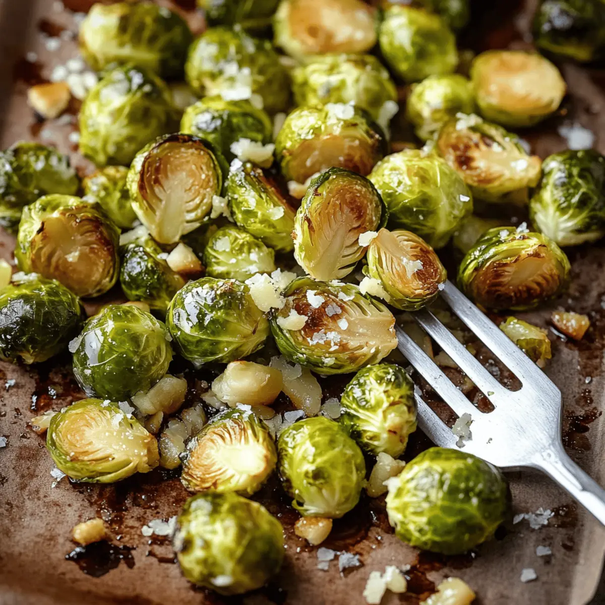 Delicious Garlic Roasted Brussels Sprouts Recipe with Parmesan