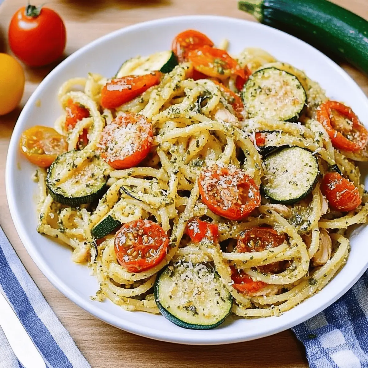 Parmesan Zucchini Tomato Chicken Spaghetti Easy Weeknight Recipe