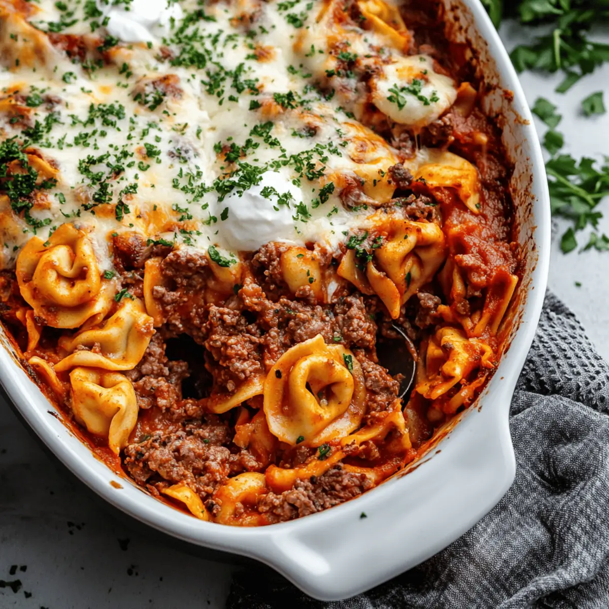 Easy One-Pan Beefy Tortellini Bake Recipe for Busy Weeknights