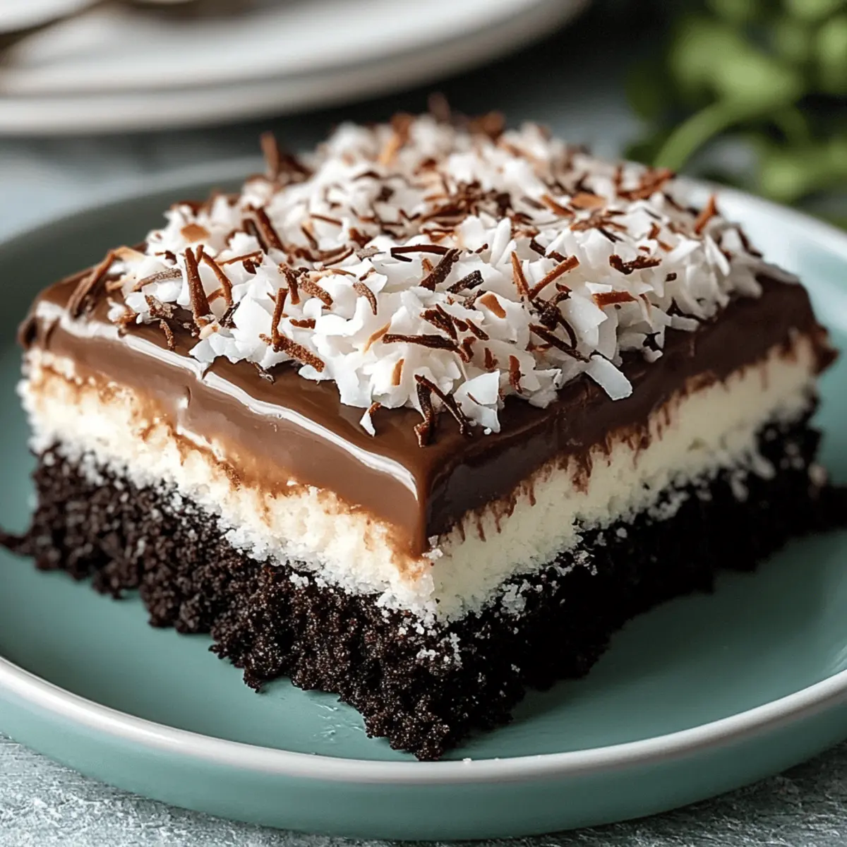 Rich and Moist Mounds Poke Cake with Coconut Filling and Ganache
