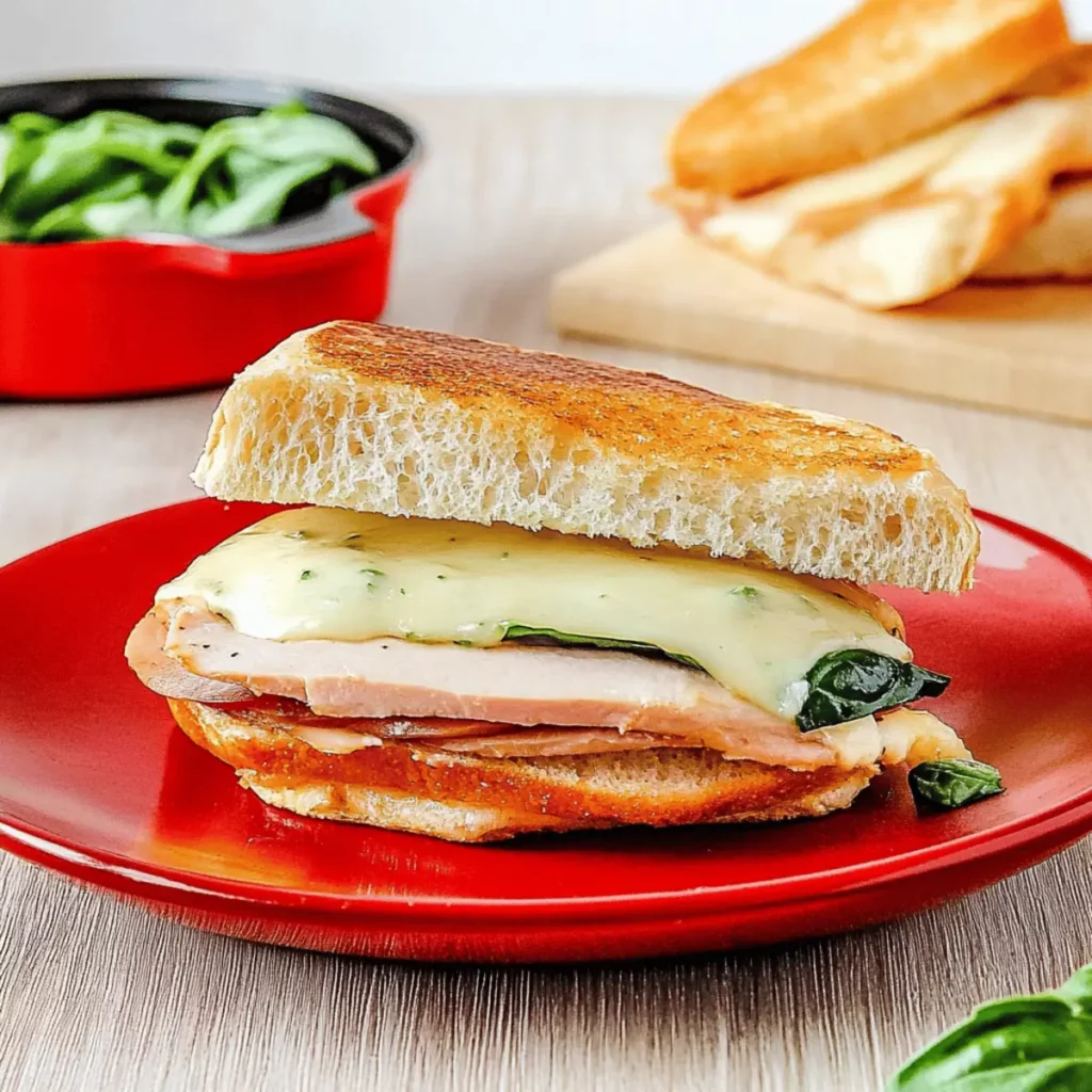 Hot Turkey Provolone Sandwich with Basil Mayo
