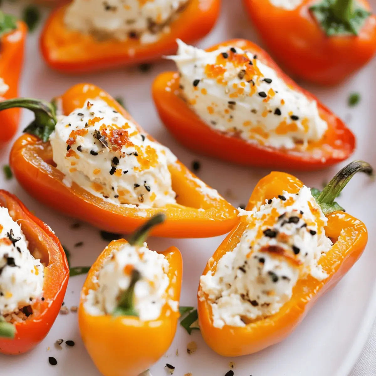 No-Bake Cream Cheese Stuffed Mini Peppers Recipe for Easy Appetizers