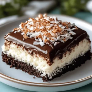 Rich and Moist Mounds Poke Cake with Coconut Filling and Ganache