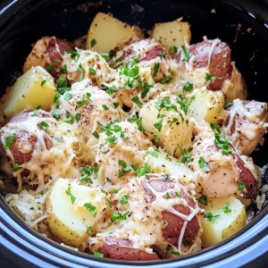 Garlic Parmesan Crockpot Chicken and Potatoes