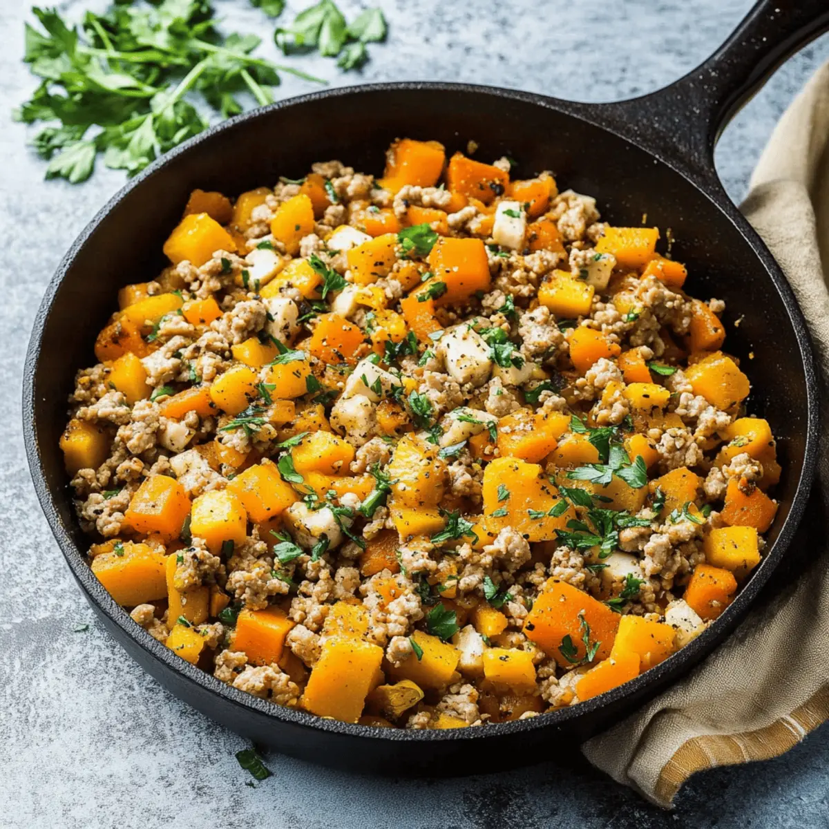 Delicious Ground Turkey Butternut Squash Skillet Recipe for Dinner