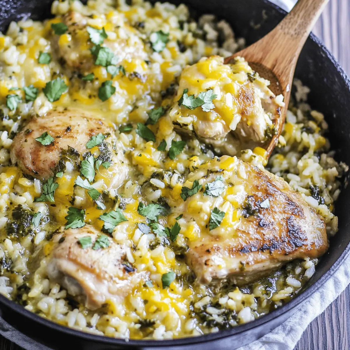 Salsa Verde Chicken & Rice Skillet for a Quick Weeknight Dinner