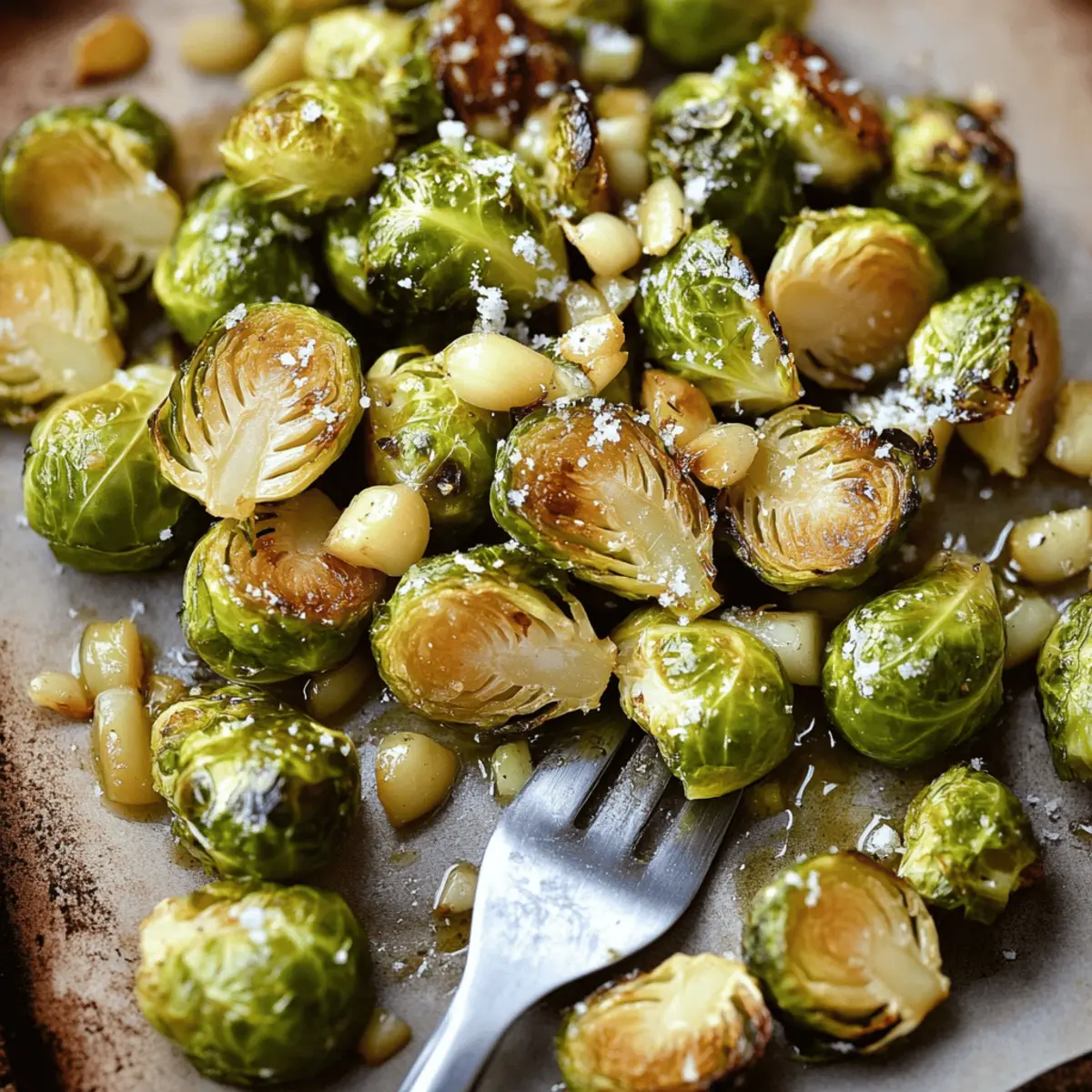Delicious Garlic Roasted Brussels Sprouts Recipe with Parmesan