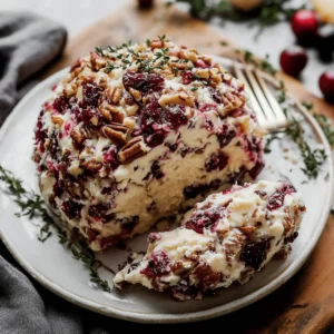 Cranberry, Pecan and Cheese Log