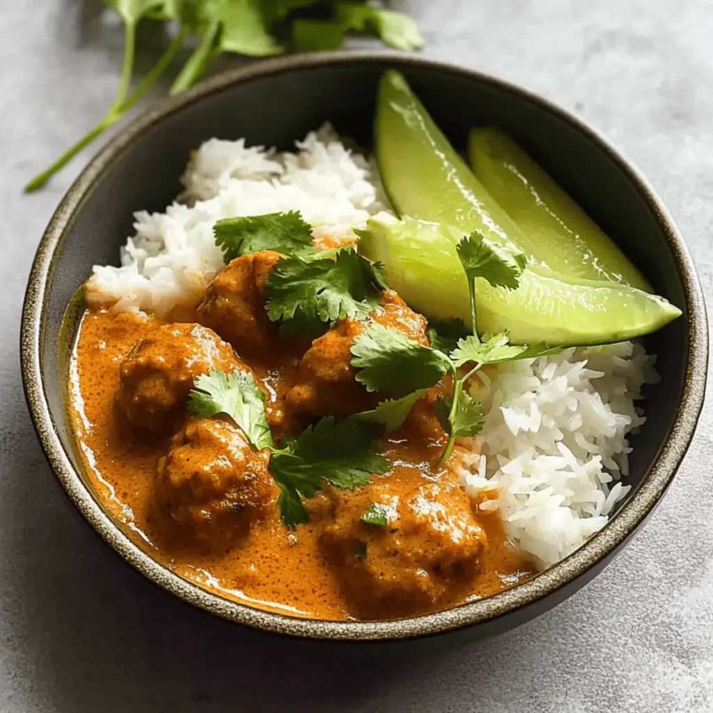 Thai Chicken Meatballs in Coconut Curry
