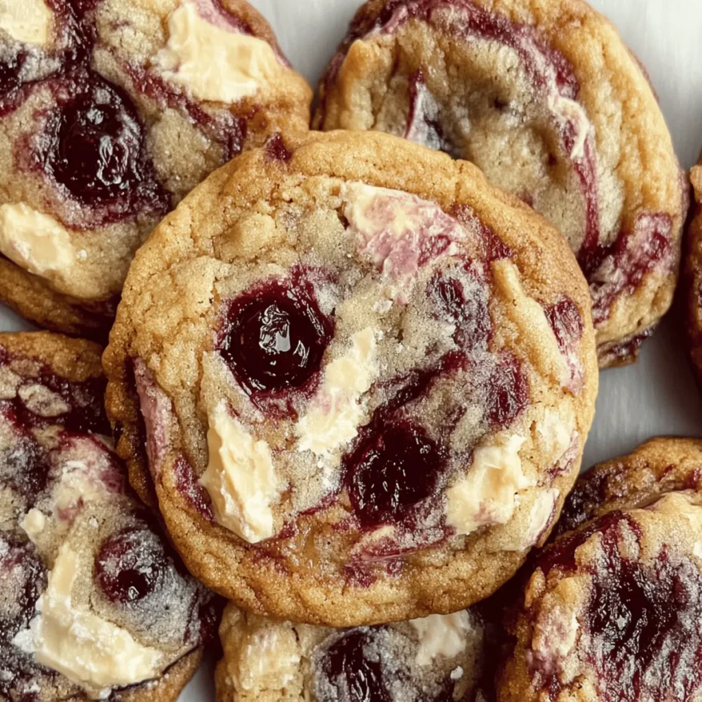 White Chocolate Cherry Jam Cookies
