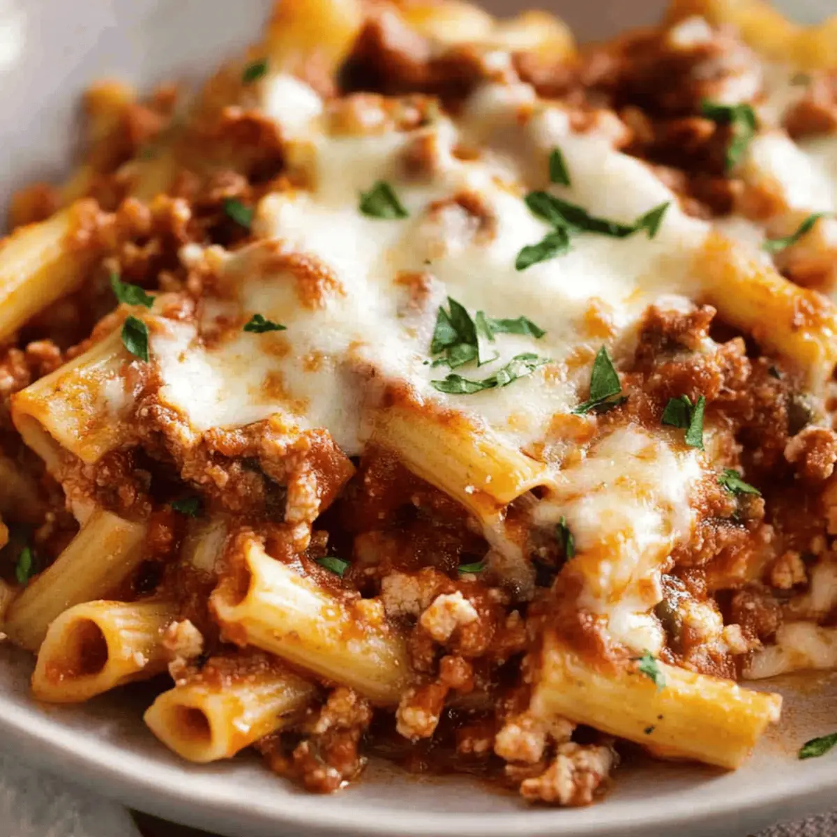 Easy Baked Ziti Recipe with Ground Meat and Cheese Delight