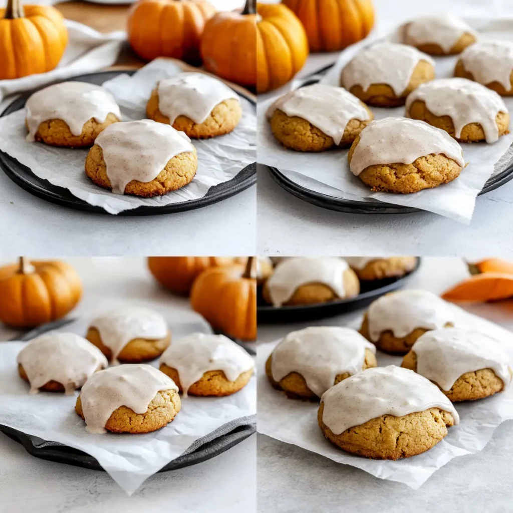 Soft Pumpkin Cookies with Cinnamon Frosting
