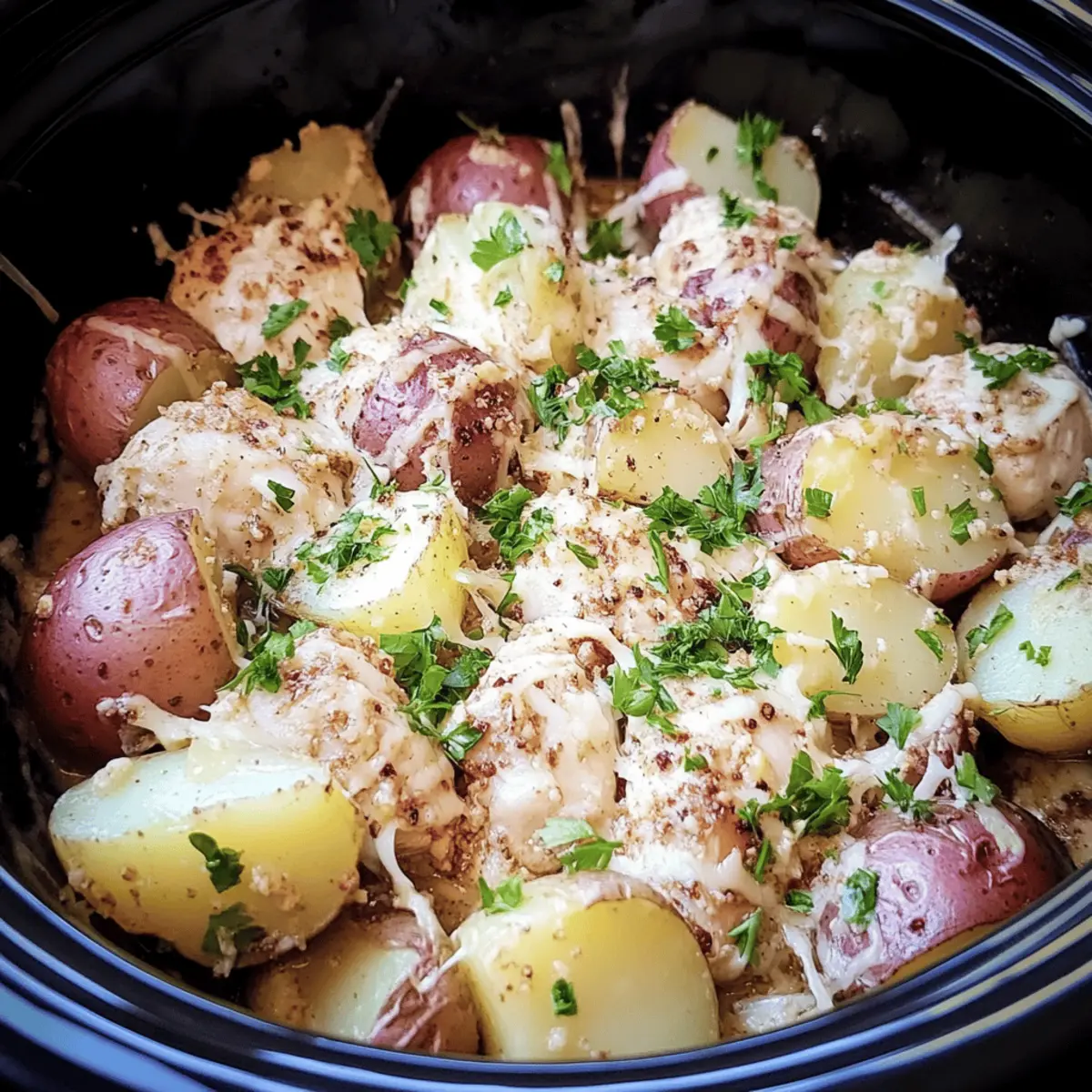 Garlic Parmesan Crockpot Chicken and Potatoes Recipe Made Easy
