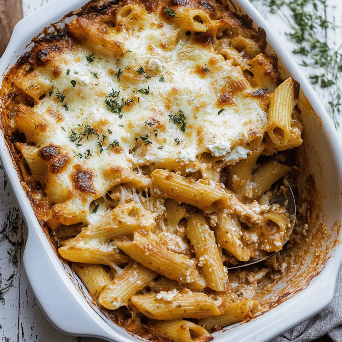 Hearty Ricotta Pasta Bake with Pesto Rigatoni Recipe