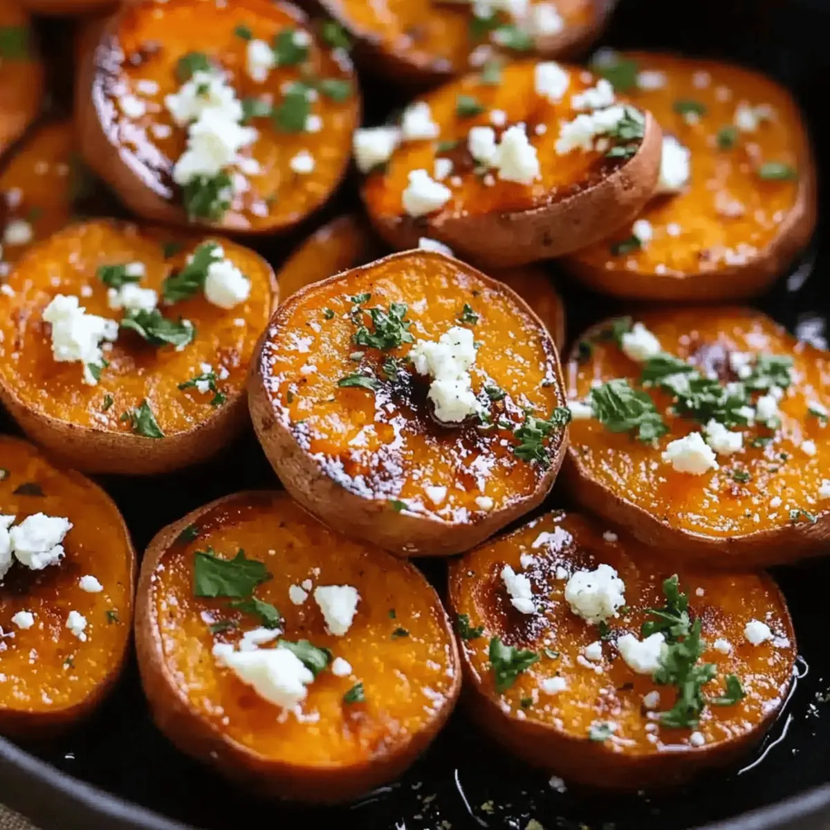 Roasted Sweet Potato Rounds with Honey & Feta