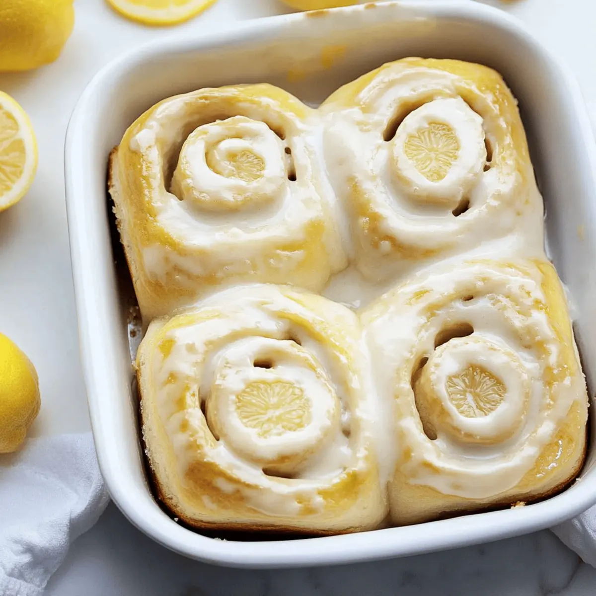 Indulge in Soft and Zesty Lemon Rolls with Creamy Drizzle