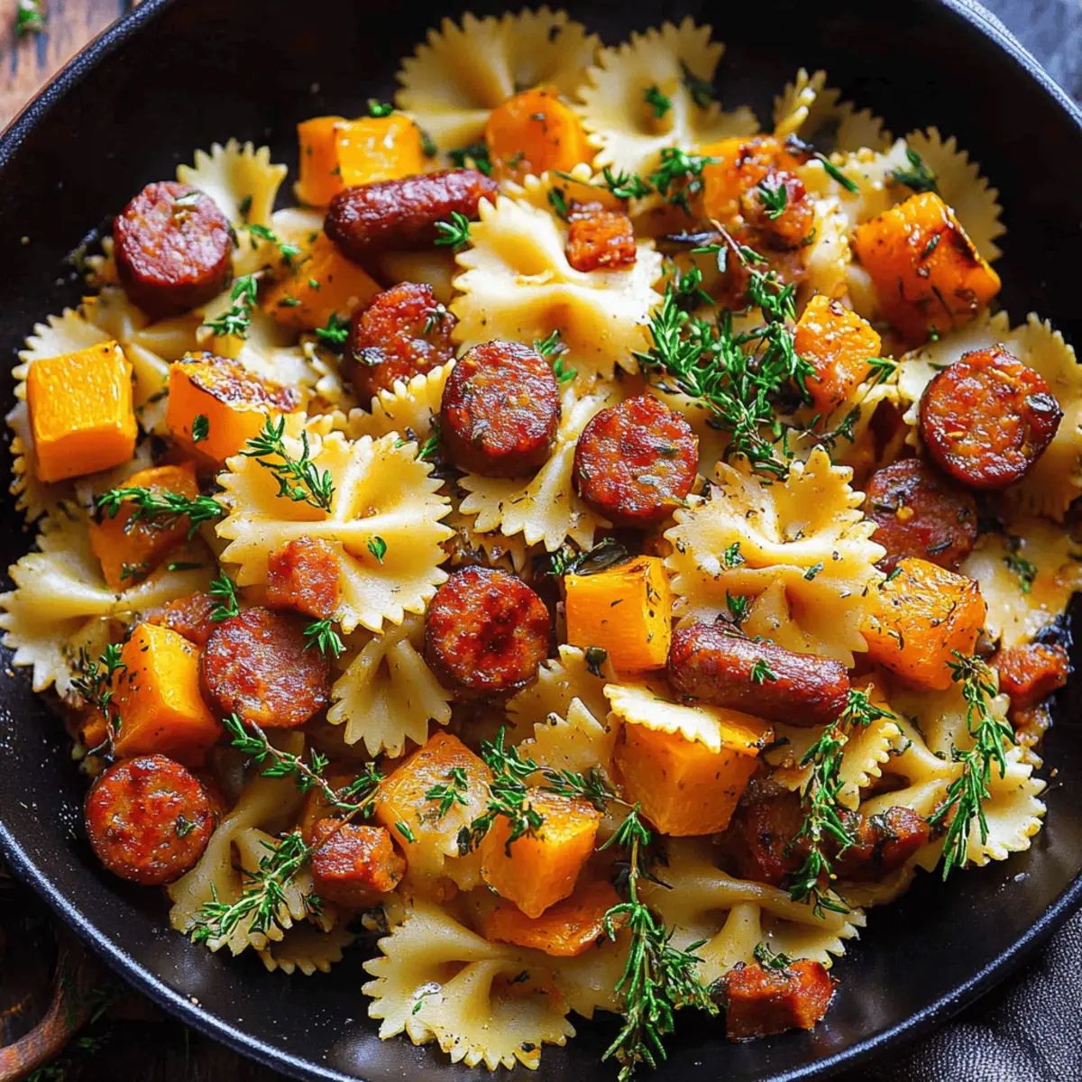 Delicious Autumn Sausage Pasta Squash with Brussels Sprouts Recipe