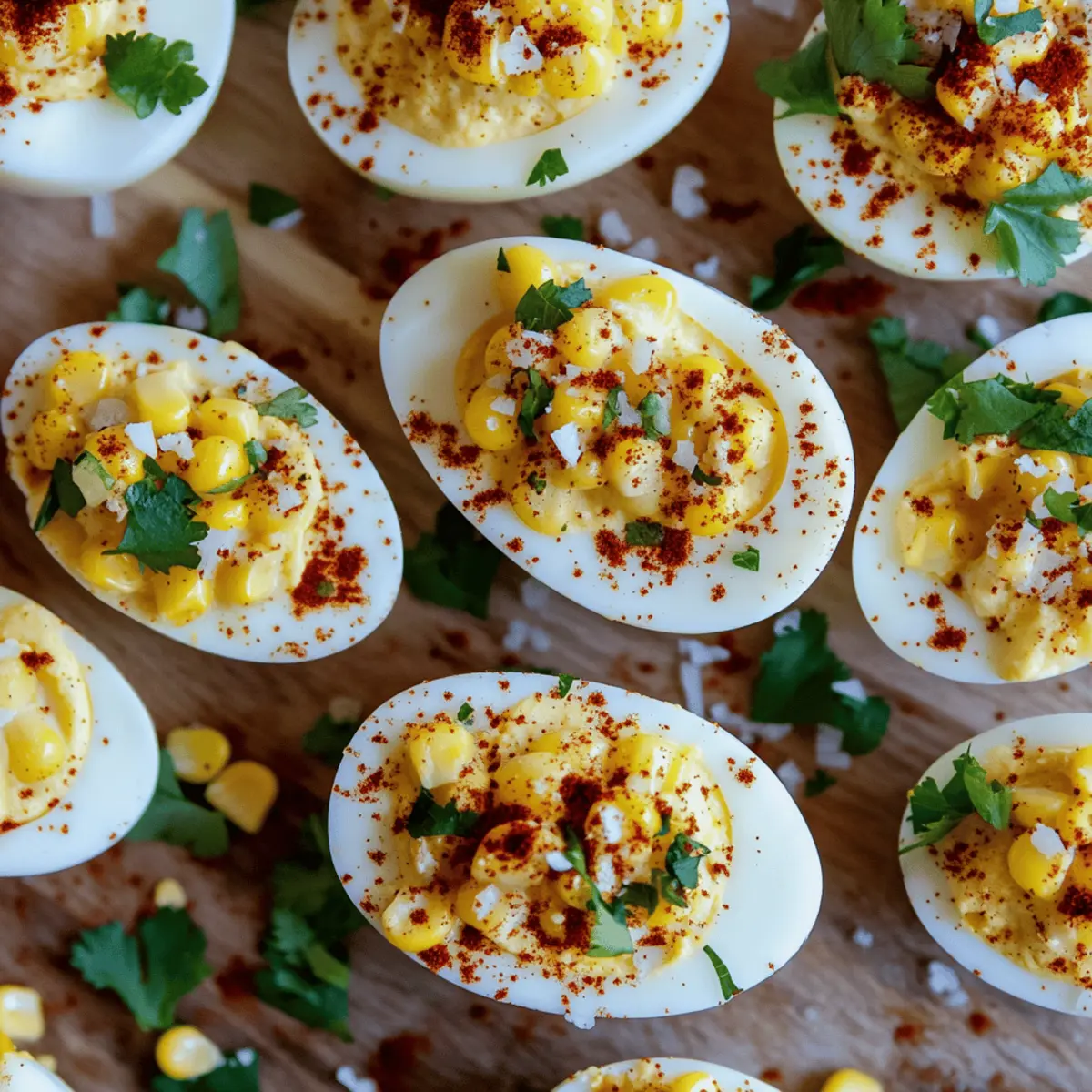 Mexican Street Corn Deviled Eggs with a Korean Twist Recipe