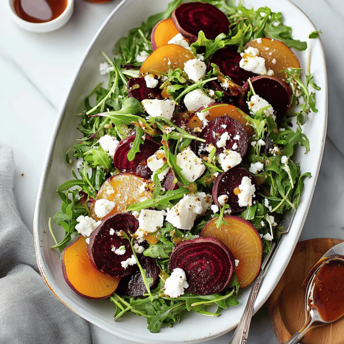 Beet and Goat Cheese Arugula Salad with Balsamic Vinaigrette