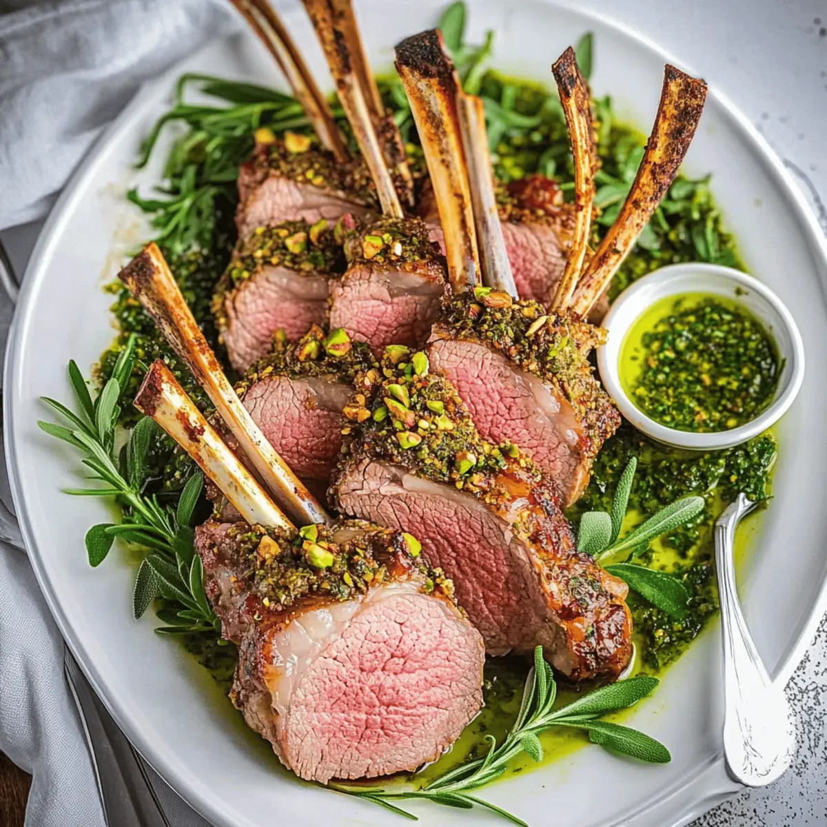 Rosemary Garlic and Pistachio Crusted Rack of Lamb Recipe