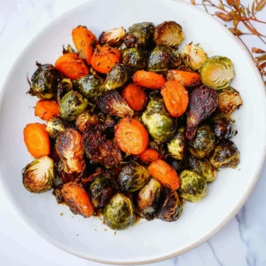 Crispy Roasted Brussels Sprouts and Carrots