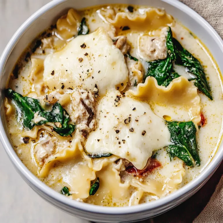 Cozy White Lasagna Soup with Creamy Flavor