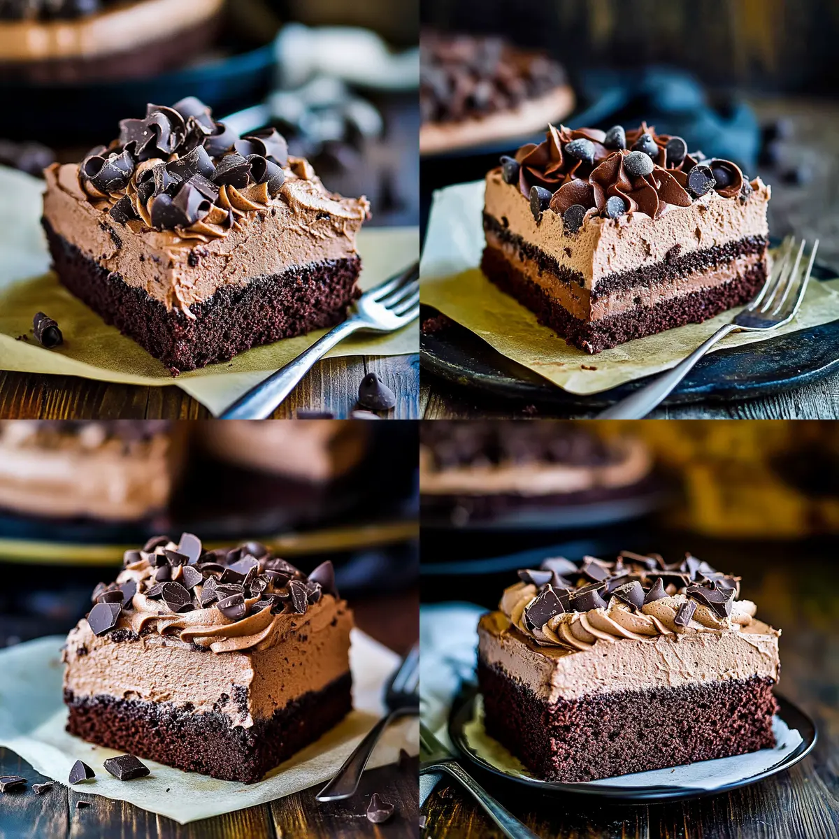Decadent Triple-Layer Chocolate Mousse Cake