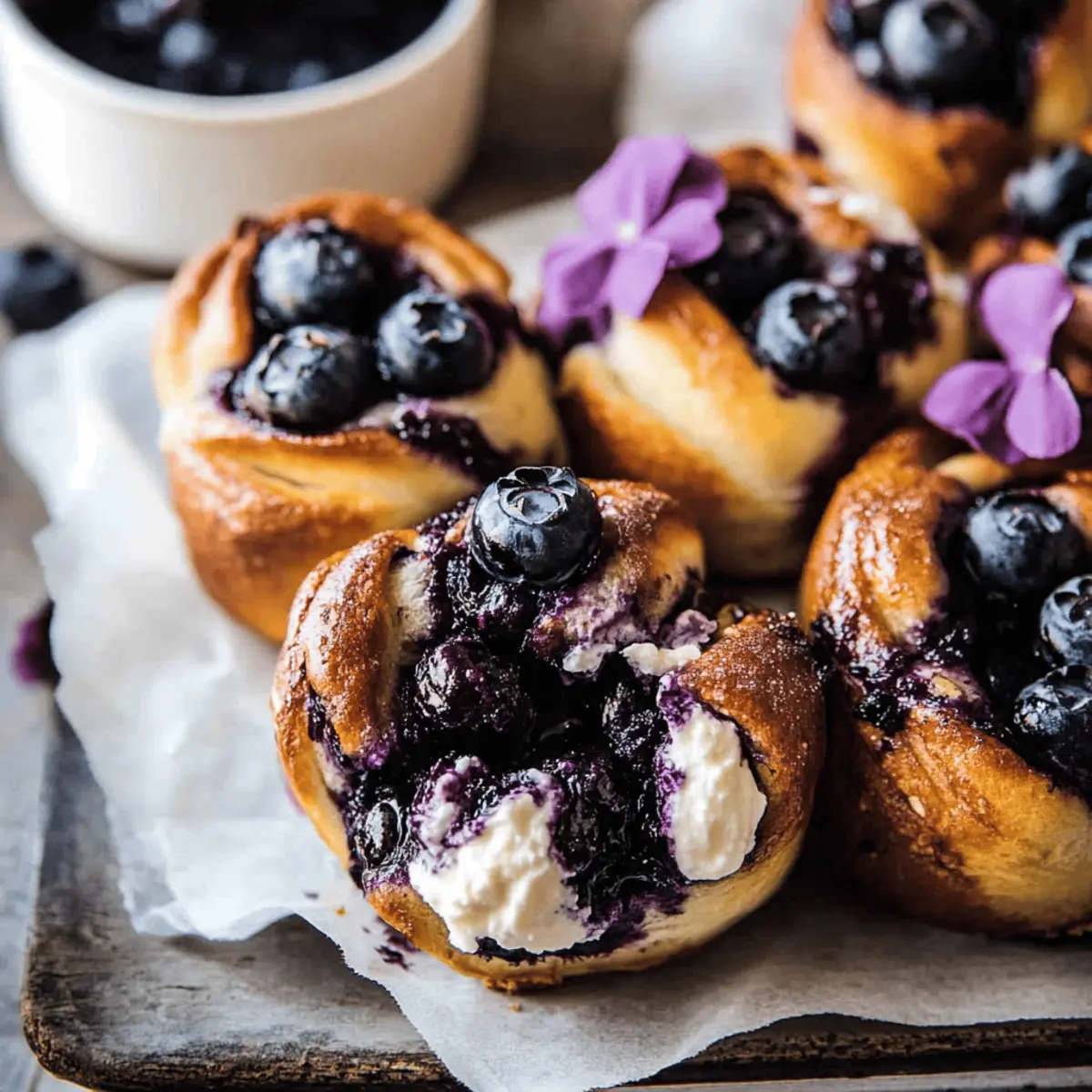 Wild Blueberry Ricotta Sweet Buns with Lemon Icing Recipe