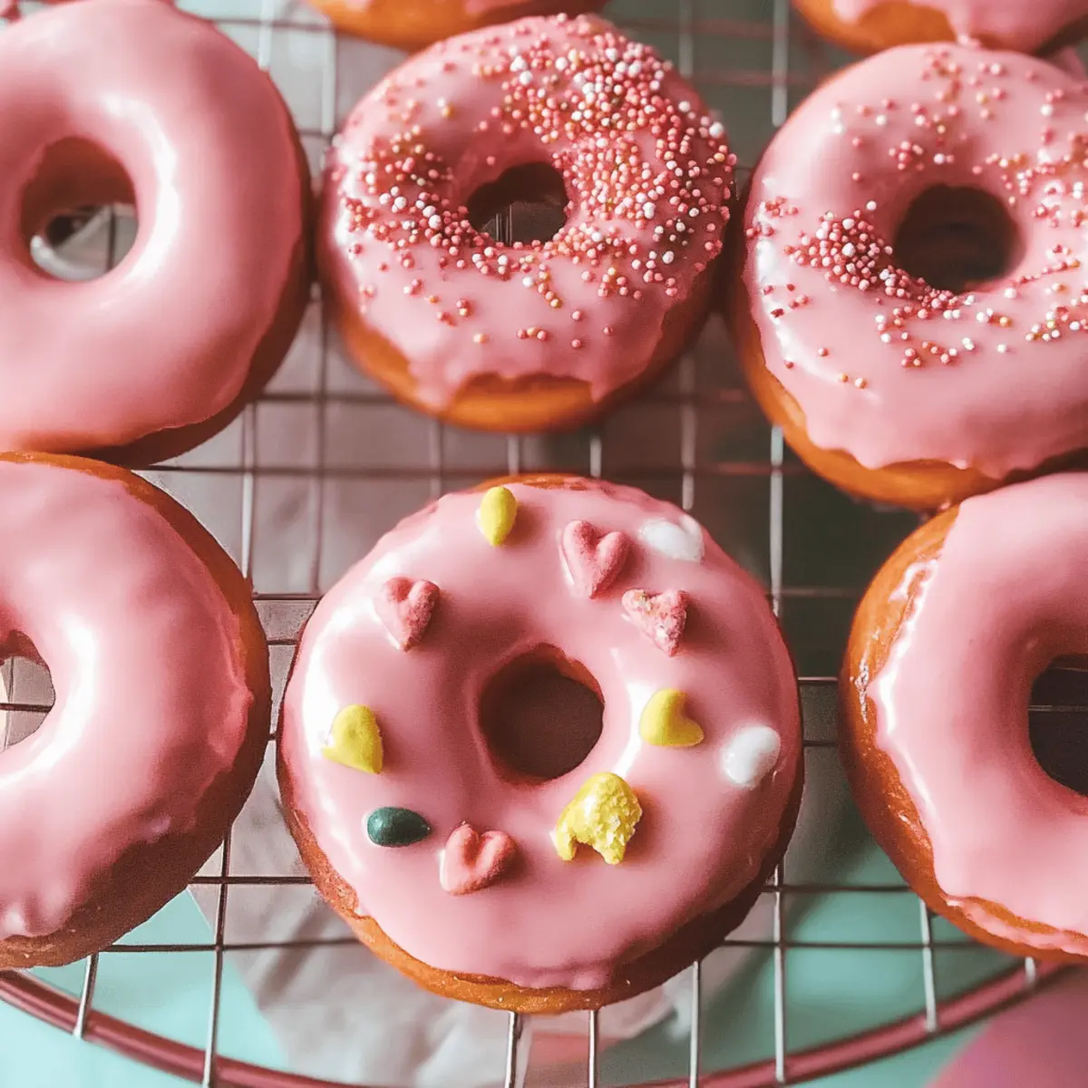 Delicious Mini Donuts Vermelho e Rosa for Sweet Treat Lovers