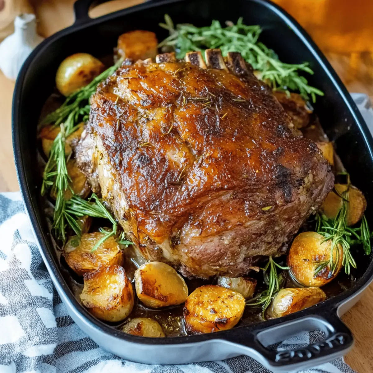 Simple Rosemary and Garlic Lamb Shoulder Made in One Pan Recipe