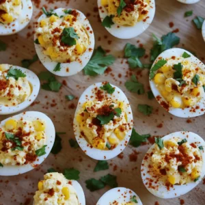 Mexican Street Corn Deviled Eggs with a Korean Twist