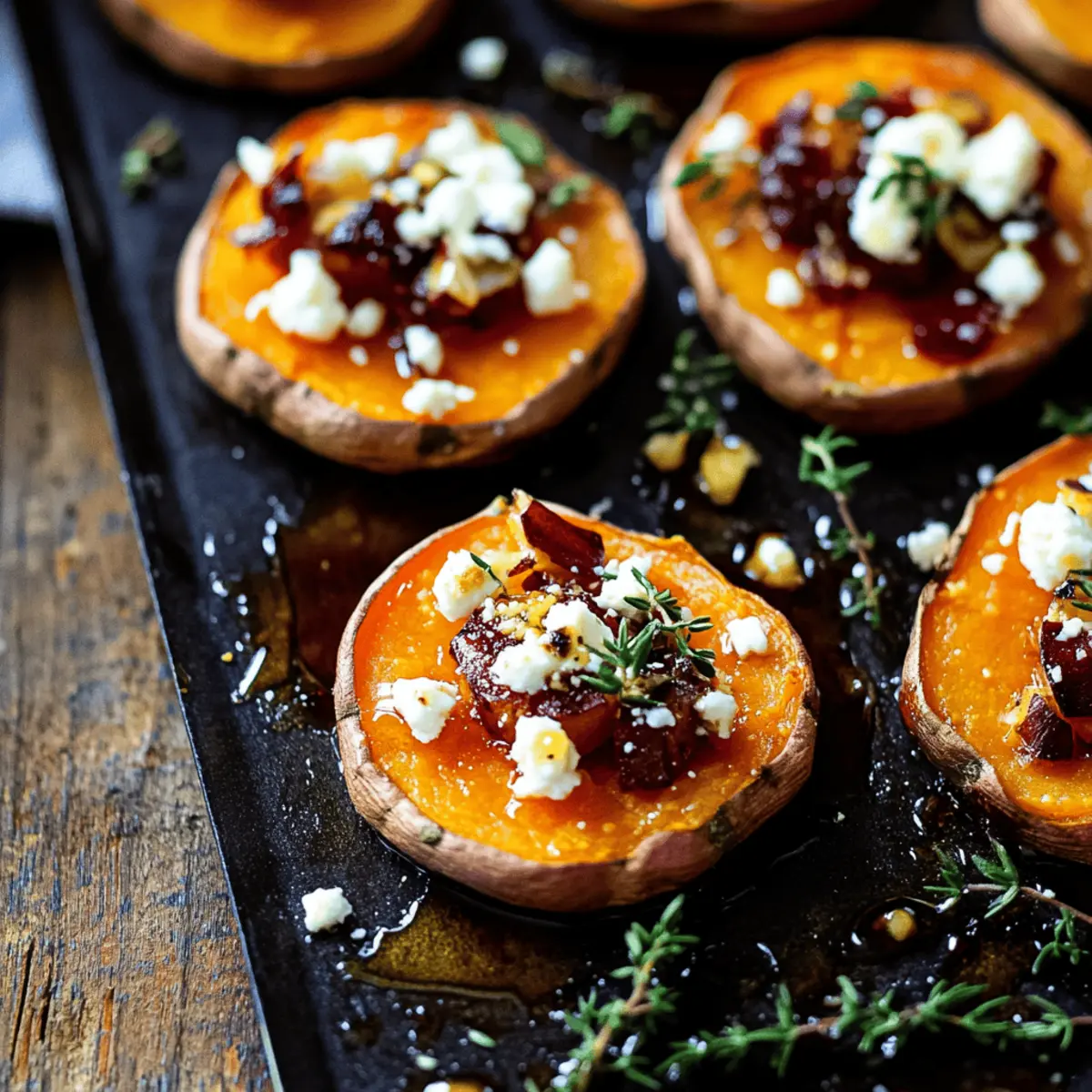 Delicious Sweet Potato Rounds with Honey & Feta Crumble Recipe