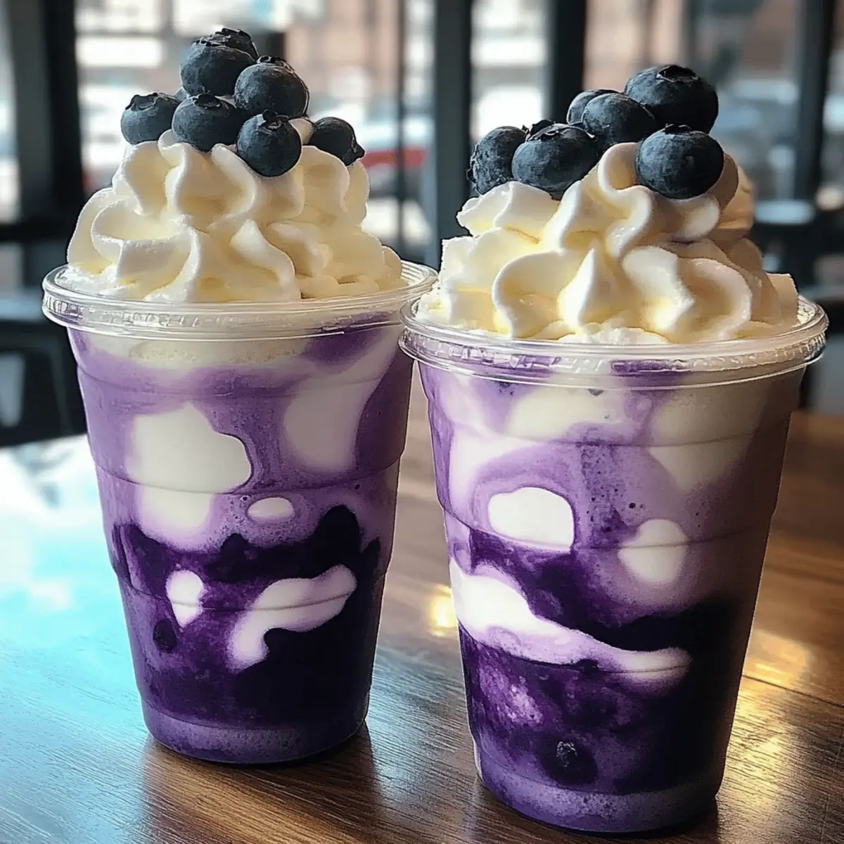 Delicious Copycat Blueberry Cloud Frappe Recipe with Whipped Cream