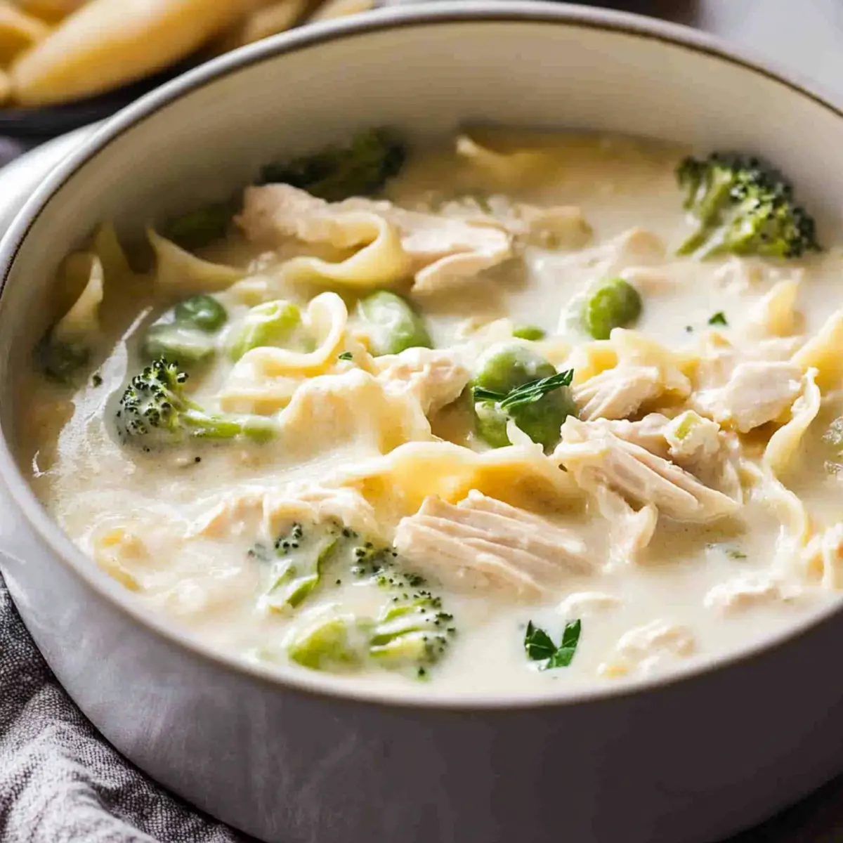 Make Cozy Creamy Chicken Alfredo Soup Quickly in 30 Minutes