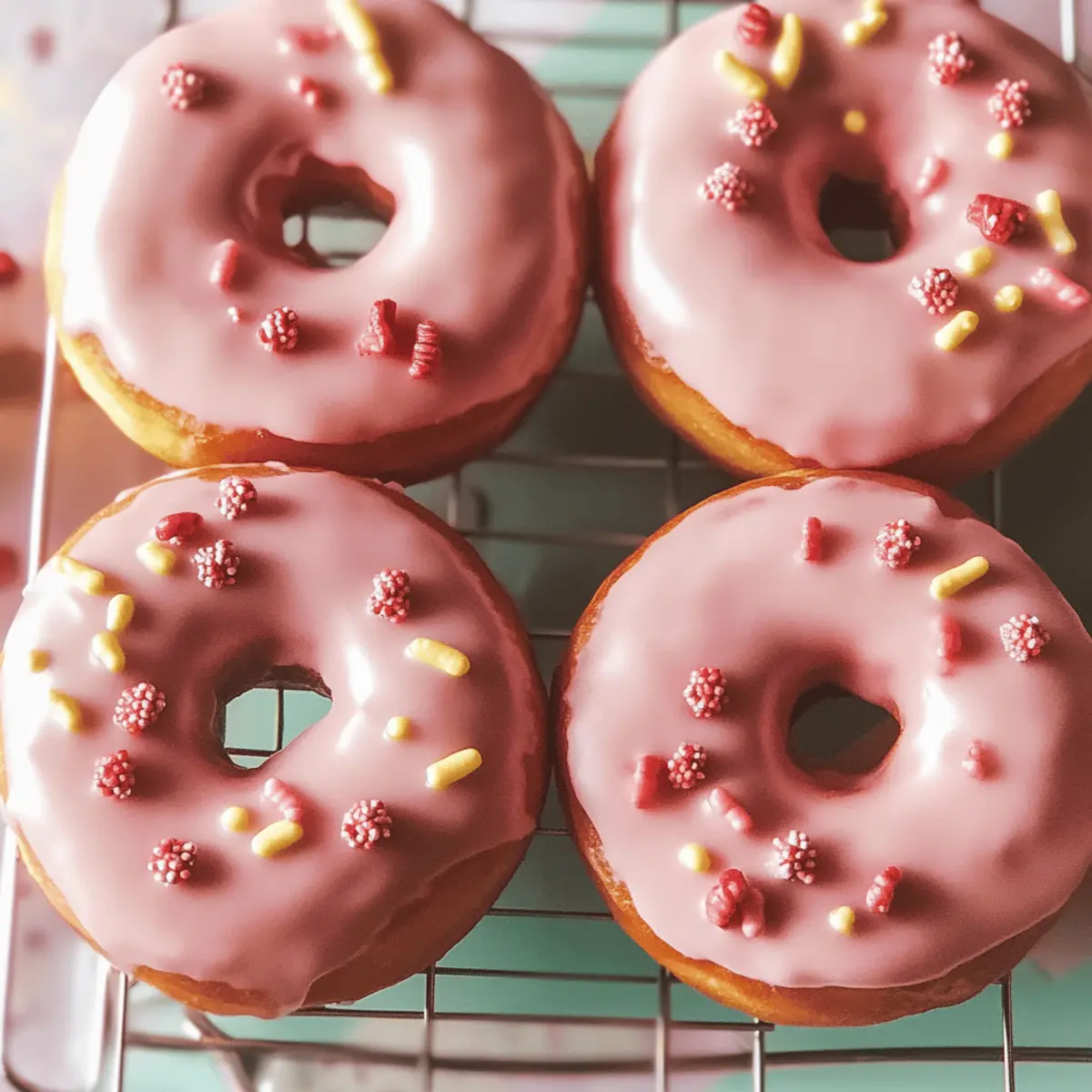 Delicious Mini Donuts Vermelho e Rosa for Sweet Treat Lovers