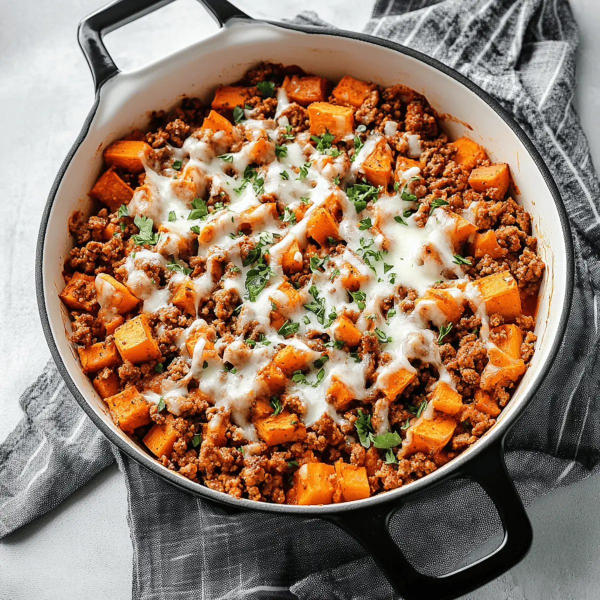 Easy Ground Turkey Sweet Potato Casserole Skillet Recipe