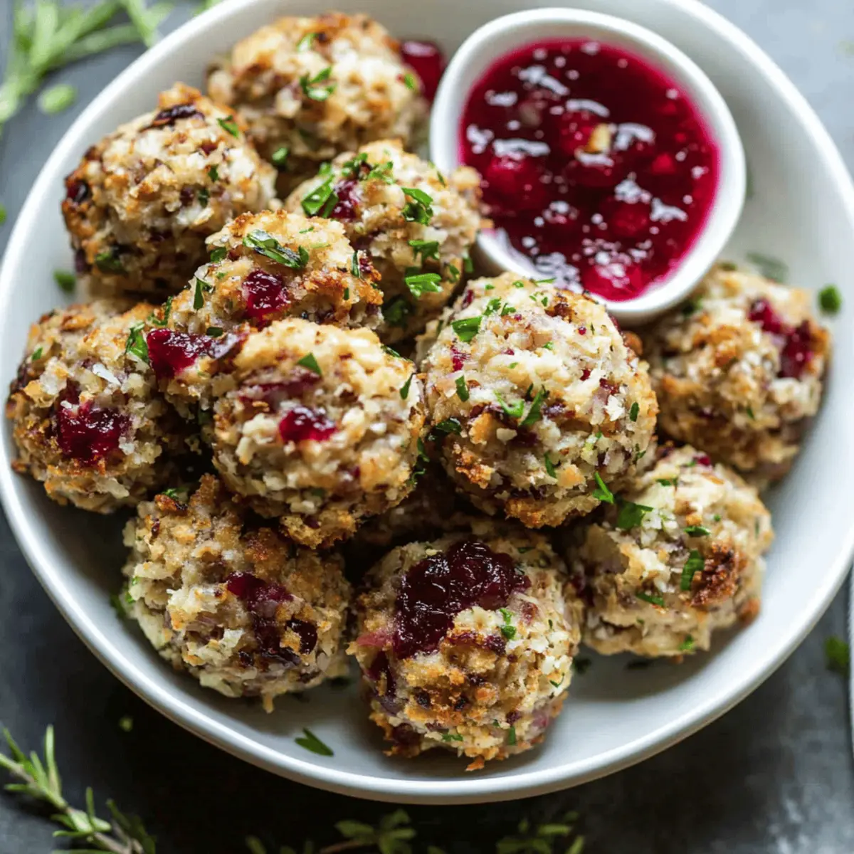 Delicious Cranberry & Turkey Stuffing Balls Ready in 30 Minutes