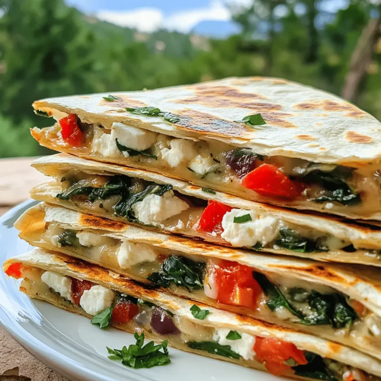 Mediterranean Quesadilla with Spinach & Feta