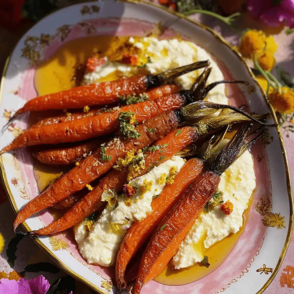 Delicious Roasted Carrots with Whipped Ricotta & Hot Honey Recipe