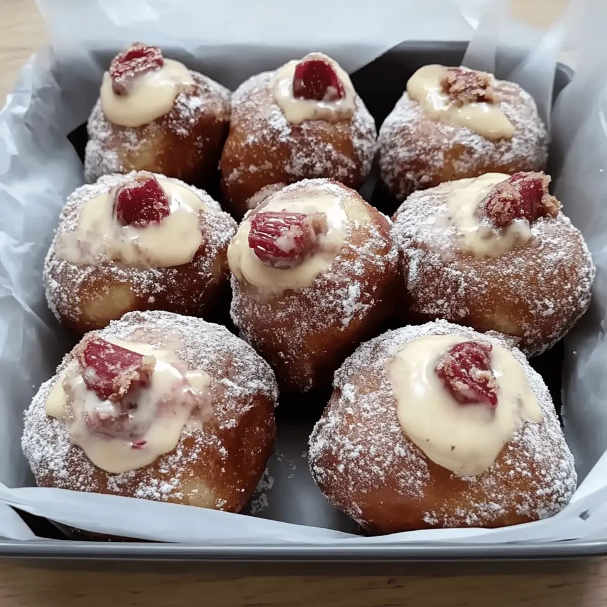 Cardamom Spiced Rhubarb Cream Donuts Recipe for Delightful Treats