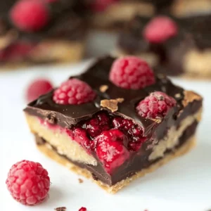 Dark Chocolate Raspberry Pie Bars