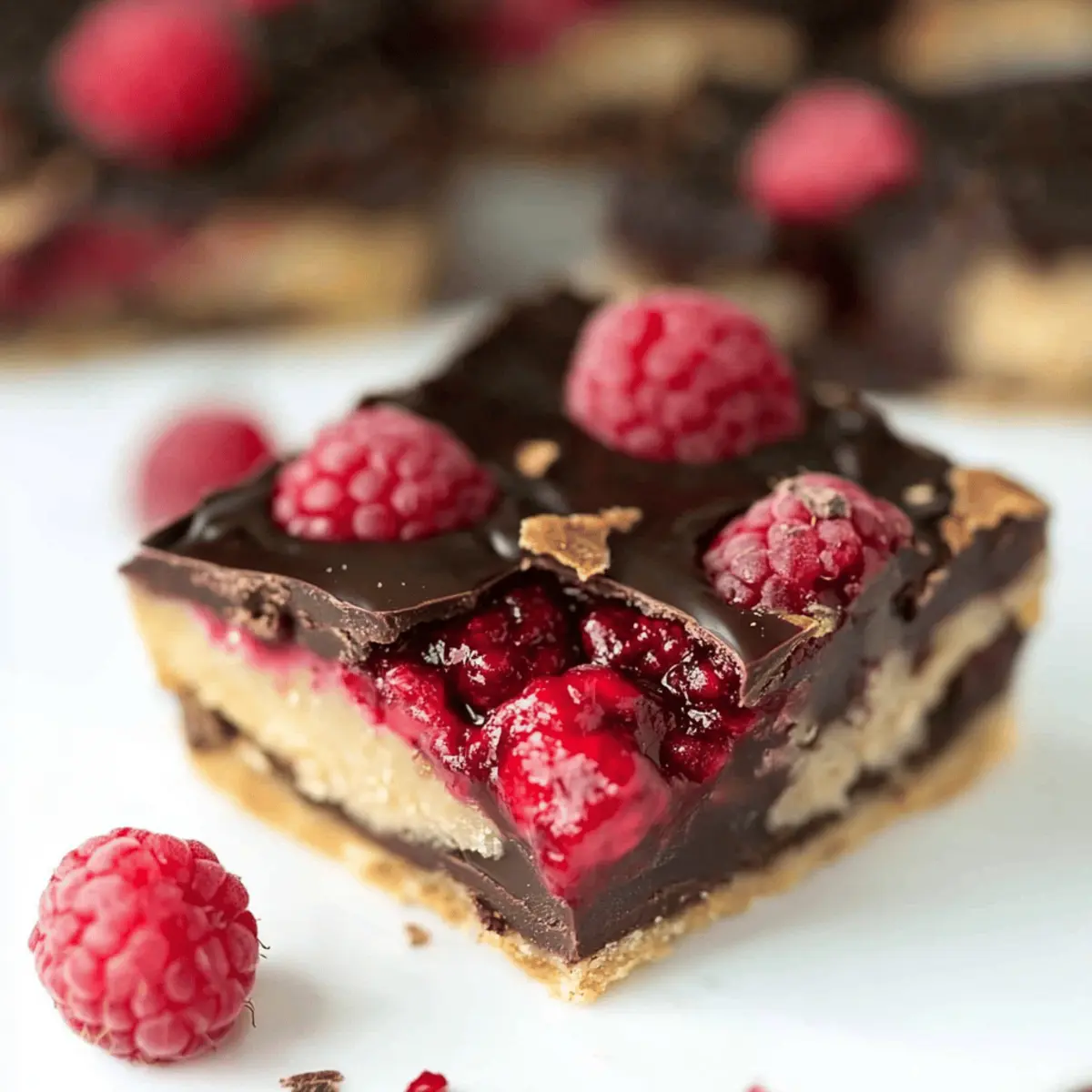 Dark Chocolate Raspberry Pie Bars