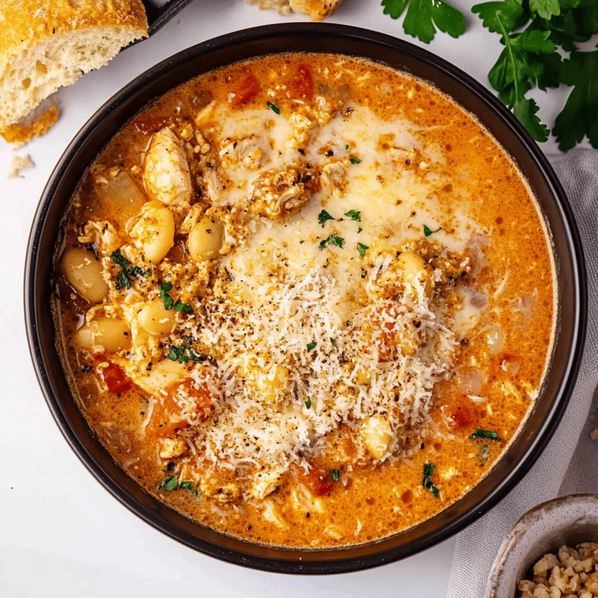 Crock Pot Creamy Chicken Parmesan Soup for Cozy Comfort Food