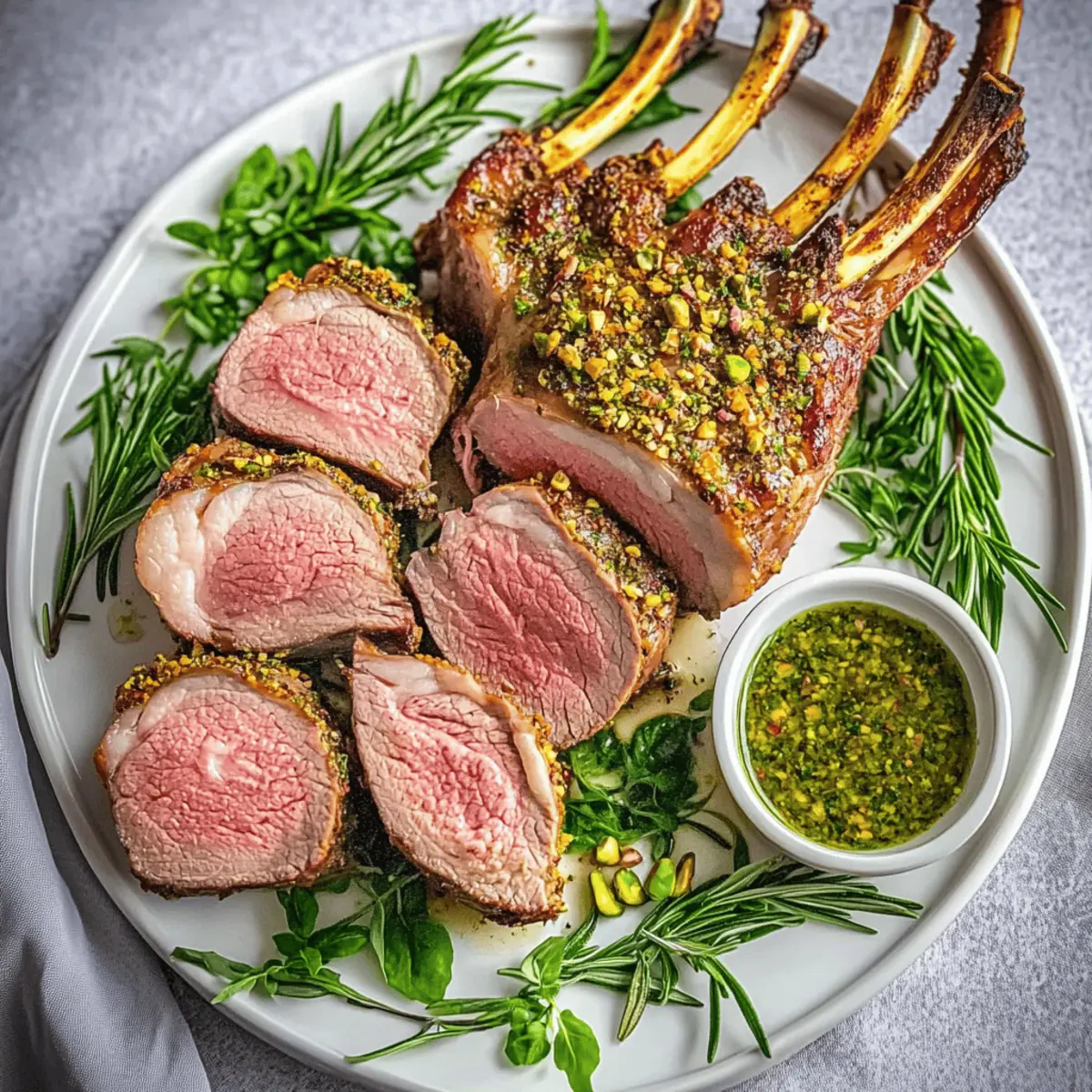 Rosemary Garlic and Pistachio Crusted Rack of Lamb Recipe
