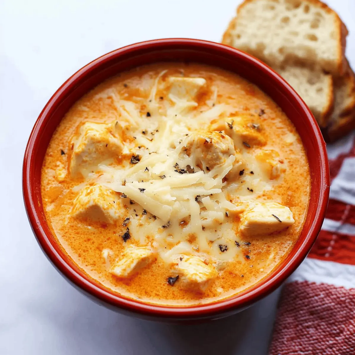 Easy Creamy Chicken Parmesan Soup in the Instant Pot