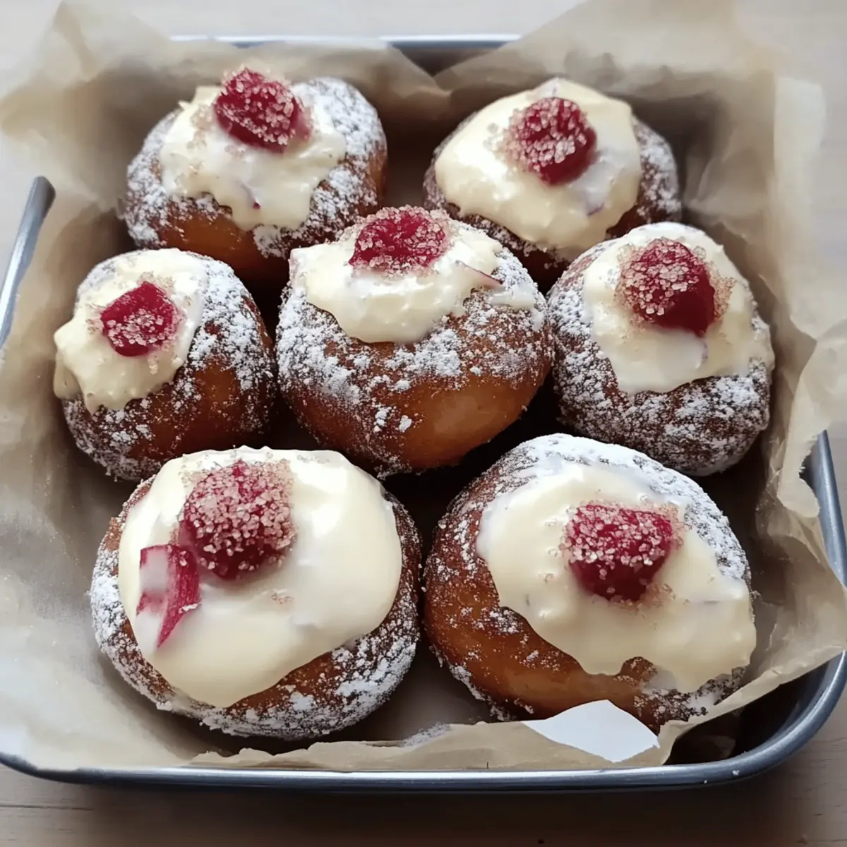 Cardamom Spiced Rhubarb Cream Donuts Recipe for Delightful Treats