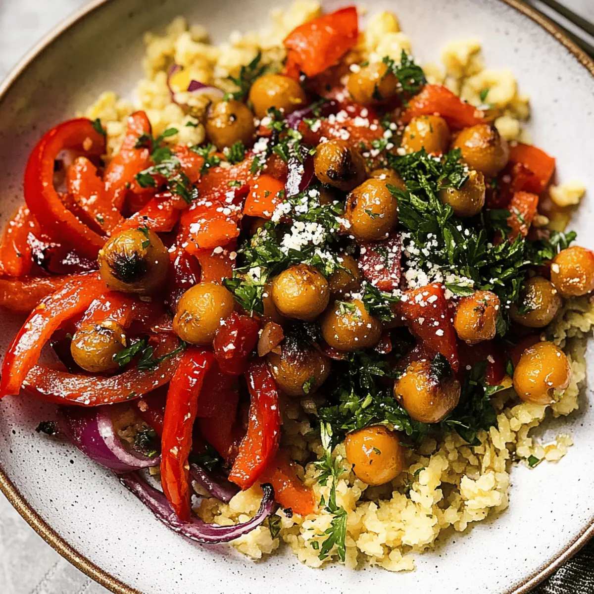 Delicious Roasted Red Pepper Salad with Quinoa and Chickpeas