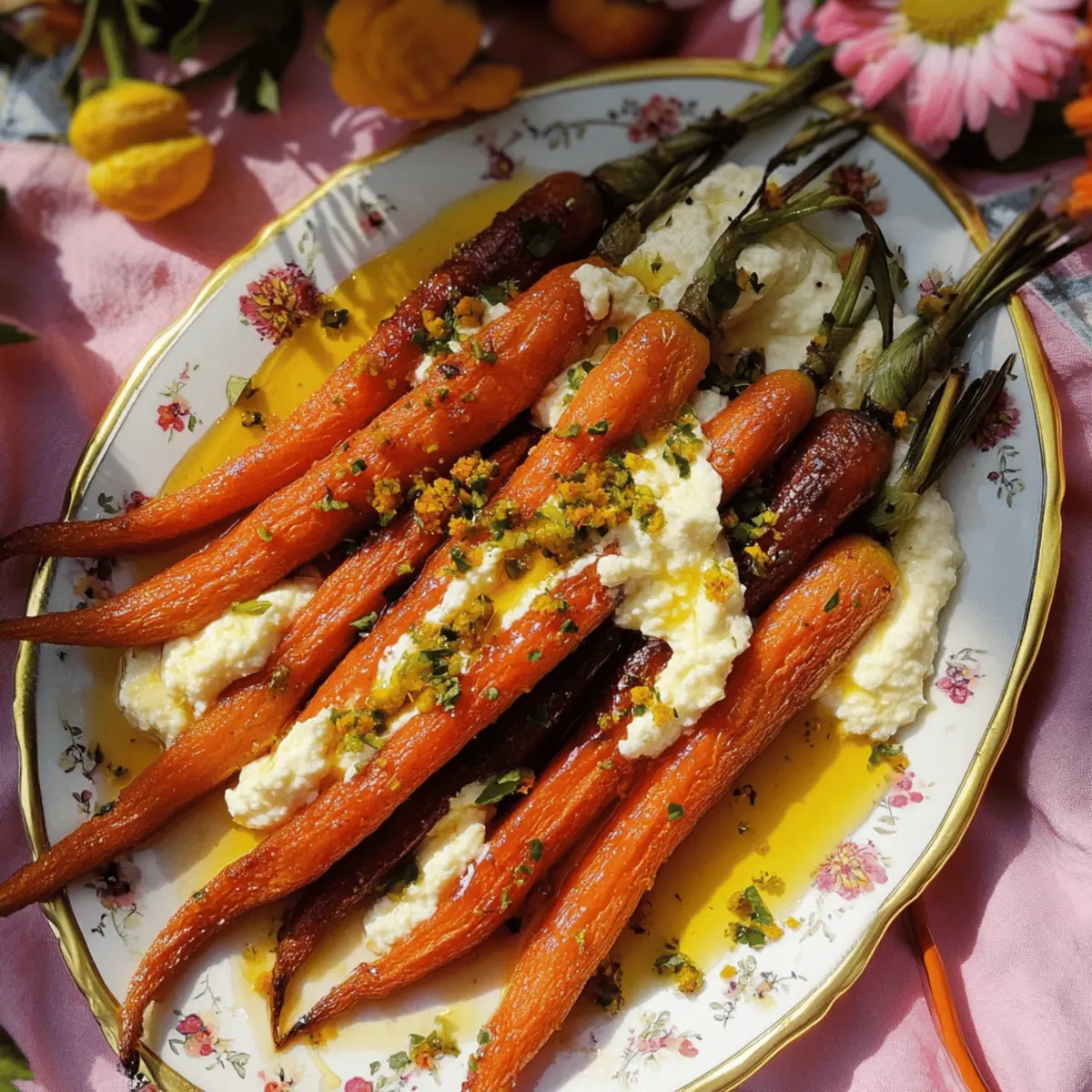 Delicious Roasted Carrots with Whipped Ricotta & Hot Honey Recipe