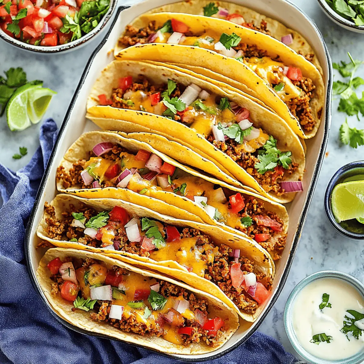 Oven-Baked Cheesy Tacos Recipe with Savory Ground Beef Filling